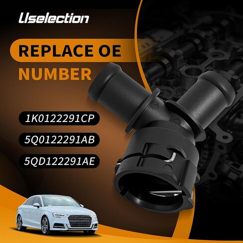 5Q0122291AB Coolant Hose Connector Coupler Compatible with Audi A1 A3 Q3 VW Golf Passat B8 Tiguan Scirocco Sharan Beetle Arteon Skoda Seat EA888 MK3# 5QD122291AE 1K0122291CP in Kuwait