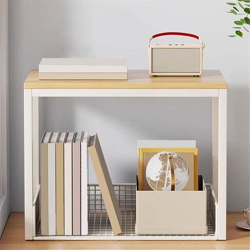 Bookcase Tabletop Double Layer Iron Bookshelf Office Document Organizer Shelf Modern in Kuwait