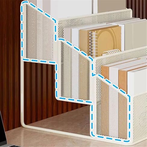 Bookcase Multi-Story Creativity Stepped Iron Desktop Bookshelf CD Magazine Organizer Shelf Modern in Kuwait