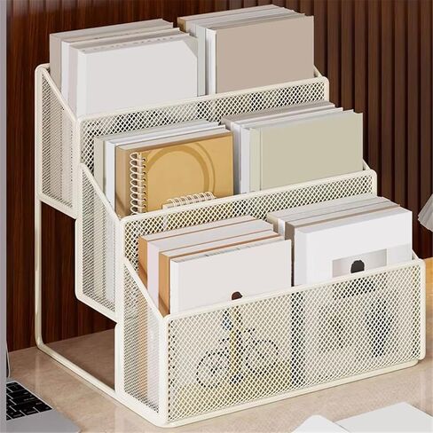Bookcase Multi-Story Creativity Stepped Iron Desktop Bookshelf CD Magazine Organizer Shelf Modern in Kuwait