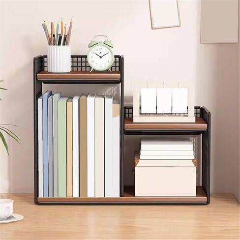 Bookcase Tabletop Iron Multifunctional Storage Rack Bookshelf for Office Home Modern in Kuwait