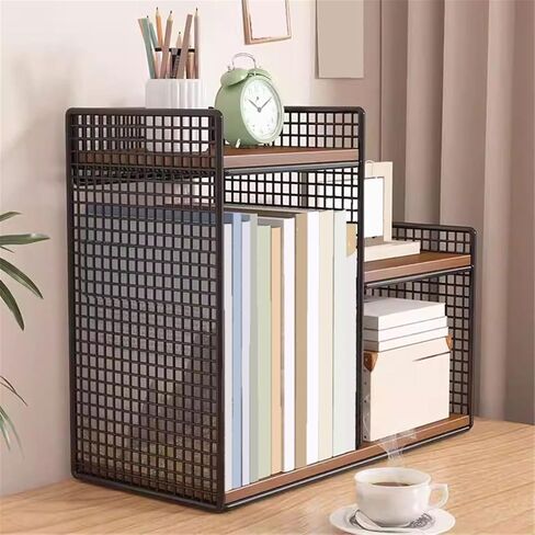 Bookcase Tabletop Iron Multifunctional Storage Rack Bookshelf for Office Home Modern in Kuwait