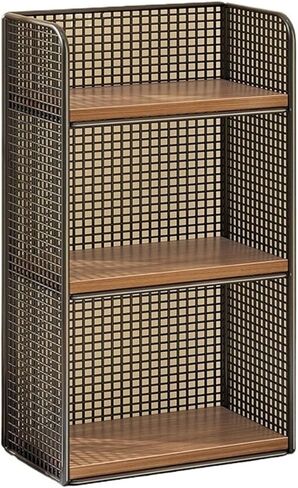 Bookcase Three Layer Vertical Desktop Iron Office Bookshelf Home Organizer Shelf Modern in Kuwait