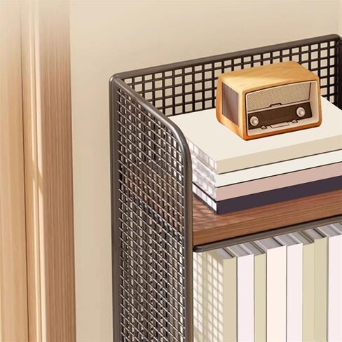 Bookcase Three Layer Vertical Desktop Iron Office Bookshelf Home Organizer Shelf Modern in Kuwait