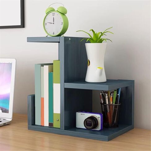 Bookcase Creativity Staggered Desktop Bookshelf Density Board Storage Rack for Home Office Modern in Kuwait