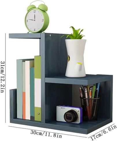 Bookcase Creativity Staggered Desktop Bookshelf Density Board Storage Rack for Home Office Modern in Kuwait