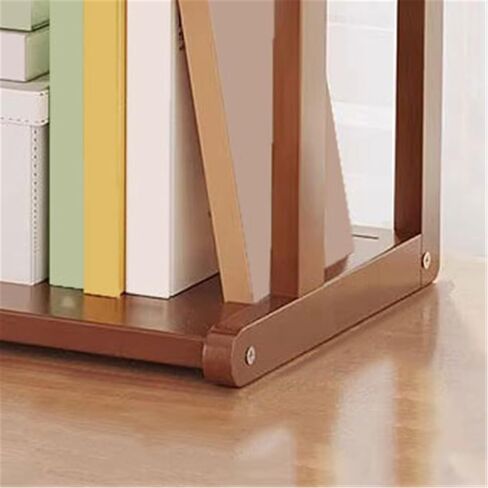 Bookcase Minimalist 2 Tiers Small Bookshelf Bamboo Storage Rack for Living Room Office Modern in Kuwait