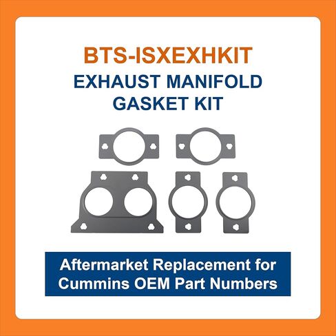 BTS-ISXEXHKIT Exhaust Manifold Gasket Kit, Compatible with Cummins ISX15, Aftermarket Replacement for OEM #3682710, #3682940, Kit de Juntas del Colector de Escape in Kuwait