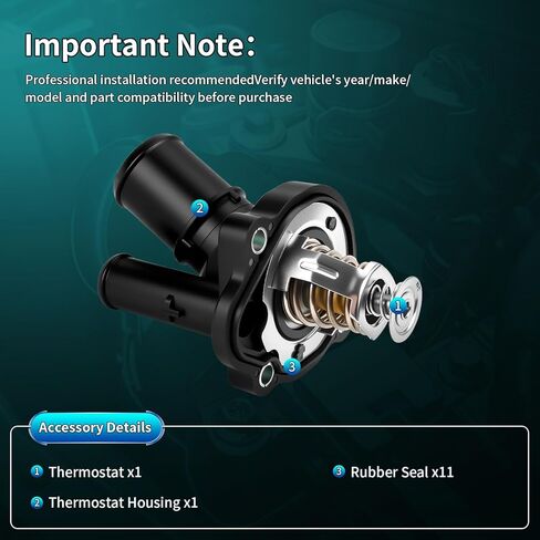 3M4Z8575AB 902-733 مجموعة مبيت منظم حرارة مبرد المحرك يناسب Ford Focus، Fusion، Escape 04-22، Mazda 3، 5، 6، CX-7، MX-5 Miata 03-17، Mercury Mariner، Milan 06-11، Lincoln MKZ 2011 2012 in Kuwait