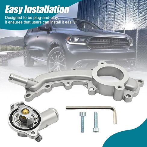 5184653AF Thermostat Housing Assembly and Engine Coolant Crossover Pipe, Replacement for Dodge Durango Replacement for Jeep Grand Cherokee, Replaces 902-3102HP in Kuwait