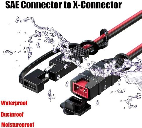 كابل تمديد SAE متوافق مع شاحن البطاريات الذكي NOCO Genius، 12 بوصة - 14 AWG، كابل موصل SAE، مناسب للدراجات النارية/ATVs/UTVs/السيارات in Kuwait