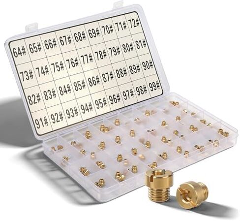 36-181 Carburetor Main Jet Assortment Kit #64-99 (72pcs), 1/4"-32 Fine Thread Brass Metering Jets Compatible with Holley 2010 2300 4150 4160 4500, Tuning Set for MT Performance in Kuwait