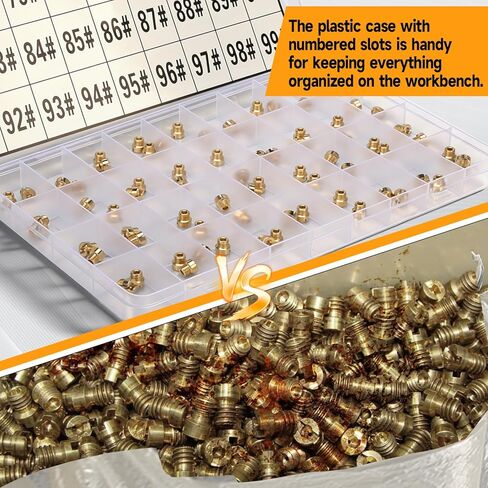 36-181 Carburetor Main Jet Assortment Kit #64-99 (72pcs), 1/4"-32 Fine Thread Brass Metering Jets Compatible with Holley 2010 2300 4150 4160 4500, Tuning Set for MT Performance in Kuwait