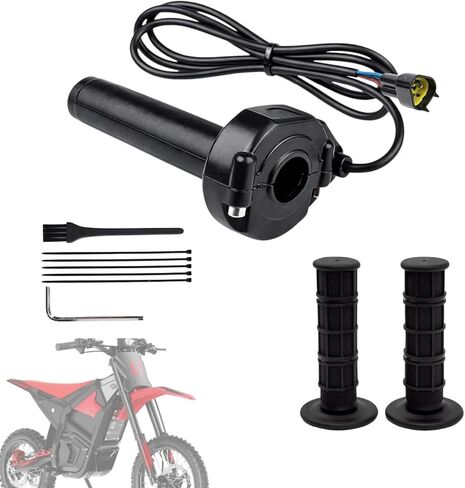 Compatible Fit for Yozma IN10 Electric Dirt Bike Twist Throttle, Yozma Throttle Grip Assembly with Rolling Bearing, Full Twist Throttle & Cable Kit, Replacing OEM Yozma IN10 Throttle Parts for E-Bike in Kuwait