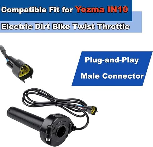 Compatible Fit for Yozma IN10 Electric Dirt Bike Twist Throttle, Yozma Throttle Grip Assembly with Rolling Bearing, Full Twist Throttle & Cable Kit, Replacing OEM Yozma IN10 Throttle Parts for E-Bike in Kuwait