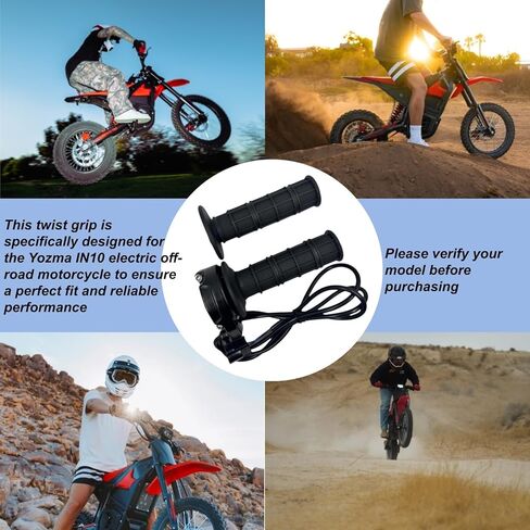 Compatible Fit for Yozma IN10 Electric Dirt Bike Twist Throttle, Yozma Throttle Grip Assembly with Rolling Bearing, Full Twist Throttle & Cable Kit, Replacing OEM Yozma IN10 Throttle Parts for E-Bike in Kuwait