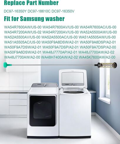 Upgrade Washer Suspension Rods Fit for Samsung WA54R7600AW, WA54R7200AV, WA52A5500AV and More Washers, 27.6 Inch Heavy Duty Suspension Rods Assembly Replace DC97-16350Y DC97-18610C DC97-16350V in Kuwait