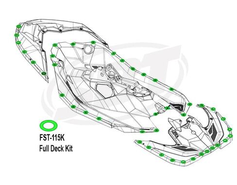 SBT Stainless Steel Oval Washer Kit Compatible with Sea-Doo 291003880 Trixx 3Up/Trixx 2Up/GTI 2014–2022 (Select Models) in Kuwait