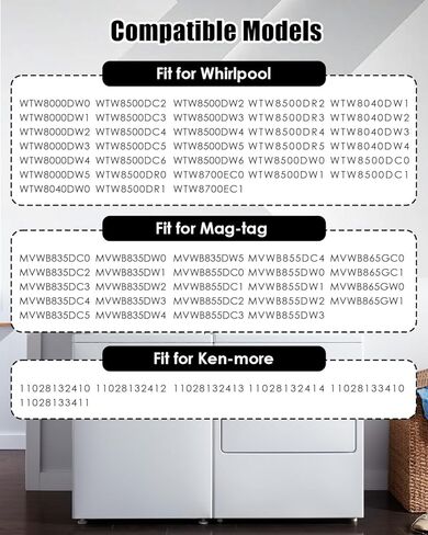 طقم قضيب تعليق الغسالة W11130356 مقاس 28.3 بوصة مناسب لغسالة Whirl-Pool Ken-More Mag-tag، يستبدل W10594084 W10735787 W10821706 W10901058 W11027214 W11033601 4547230 AP6261900 PS12347543، 4 قطع in Kuwait