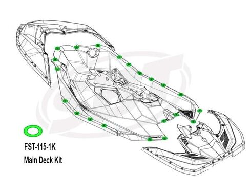 طقم غسالة بيضاوية من الفولاذ المقاوم للصدأ SBT متوافق مع Sea-Doo 291003880 Trixx 3Up / 2Up / GTI 90 2014–2022 (نماذج مختارة) in Kuwait