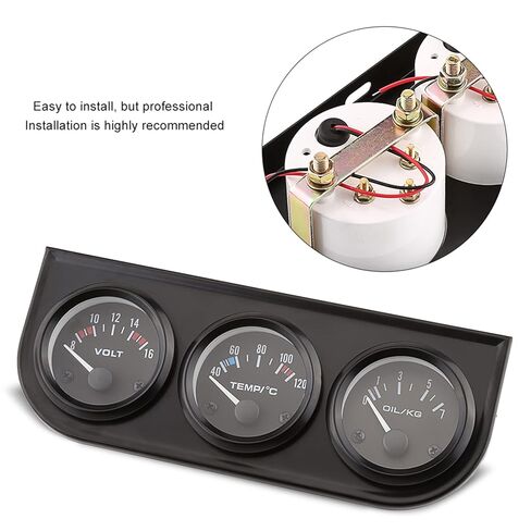 مقياس 52 مم 3 في 1، الفولتميتر مقياس درجة حرارة الماء مقياس ضغط الزيت، مستشعر لسيارة شاحنة جرار محرك بحري in Kuwait
