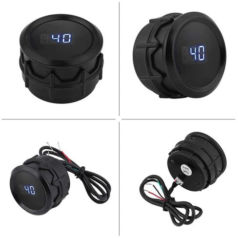 مقياس درجة حرارة الماء الرقمي مقاس 2 بوصة 52 مم مزود بمؤشر LED أزرق - مراقب تبريد السيارة العالمي 12 فولت، نطاق 40-150 درجة مئوية لمعظم المركبات in Kuwait