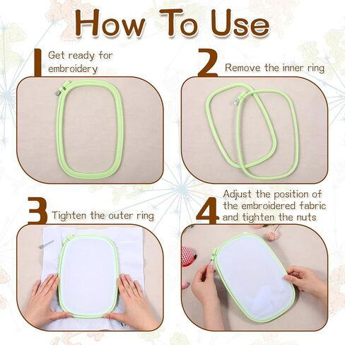 MySHUCE 5 Pack Size Square Embroidery Hoops Set, Plastic Cross Stitch Hoops 5 Inch 6 Inch 10 Inch 12 Inch 15 Inch Reusable Frames Rings for DIY Embroidery Craft Sewing Project (5 Colors) in Kuwait