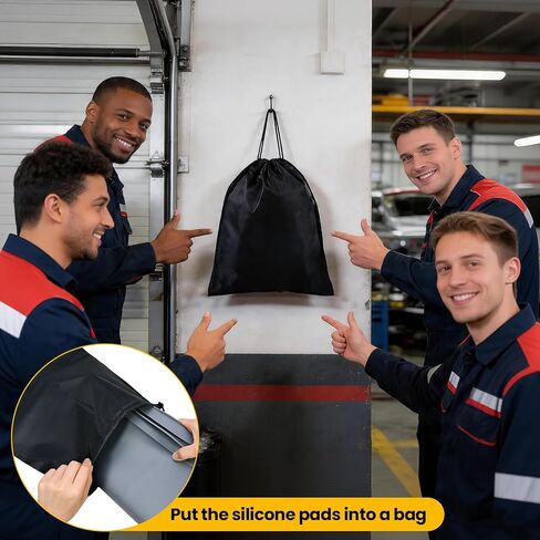 8 Pcs Oil Drip Pan For Under Car Set,With Raised Edge,and 5 Large Oil Absorbent Pads, Storage Pouch & Gloves, Waterproof No Splatter Reusable Oil Tray,27 X 27 In Oil Spill Mat For Garage Floor in Kuwait
