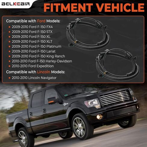 قطعتان من مستشعر سرعة العجلات الأمامية ABS يسار ويمين متوافق مع 2009-2010 Ford F-150 F150، 2010 Expedition، 2010 Lincoln Navigator Driver & Passenger Side ABS Sensor استبدال ALS1880 5S12305 9L3Z2C204A in Kuwait