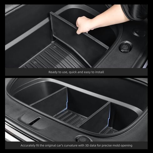 LUCKEASY 2PCS Front Trunk Mat & Front Trunk Divider for Tesla Model Y Juniper 2025 2026 (Not Fit Standard) Storage Separation for Model Y Juniper Accessories Black in Kuwait