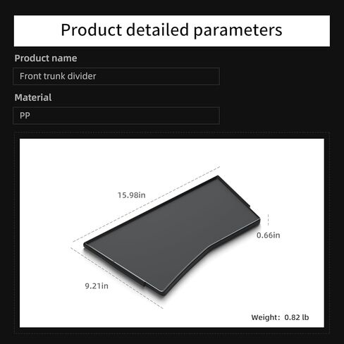 LUCKEASY 2PCS Front Trunk Mat & Front Trunk Divider for Tesla Model Y Juniper 2025 2026 (Not Fit Standard) Storage Separation for Model Y Juniper Accessories Black in Kuwait