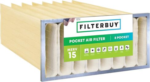 Filterbuy 12x24x30 8-Pocket Air Filter MERV 15 HVAC Replacement (1-Pack) in Kuwait