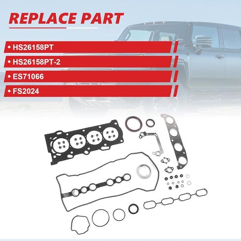 1 مجموعة محرك عدة حشوات الإصلاح HS26158PT يناسب 2000-2008 سيليكا GT كورولا MR2 شيفروليه 1.8L 1ZZFE HS26158PT-2 ES71066 FS2024 in Kuwait