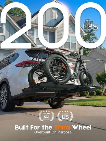 Hitch Mount Trike Rack for Tricycles - Bike Rack with 3 Ramps for Fat Tires Electric Trike, Adjustable Etrike Rack for Adult Tricycle, Folding Trikes Carrier for Cars, Trucks, SUVs, RVs 2" Receiver in Kuwait