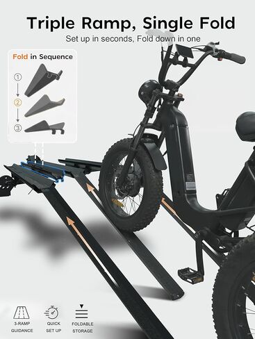 Hitch Mount Trike Rack for Tricycles - Bike Rack with 3 Ramps for Fat Tires Electric Trike, Adjustable Etrike Rack for Adult Tricycle, Folding Trikes Carrier for Cars, Trucks, SUVs, RVs 2" Receiver in Kuwait