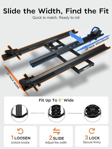 Hitch Mount Trike Rack for Tricycles - Bike Rack with 3 Ramps for Fat Tires Electric Trike, Adjustable Etrike Rack for Adult Tricycle, Folding Trikes Carrier for Cars, Trucks, SUVs, RVs 2" Receiver in Kuwait