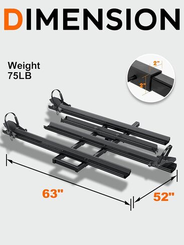 Hitch Mount Trike Rack for Tricycles - Bike Rack with 3 Ramps for Fat Tires Electric Trike, Adjustable Etrike Rack for Adult Tricycle, Folding Trikes Carrier for Cars, Trucks, SUVs, RVs 2" Receiver in Kuwait