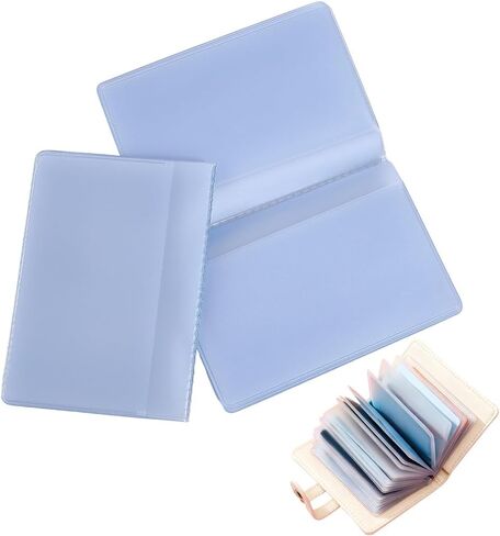 CRASPIRE 2 Sets Wallet Insert 20 Slots/10 Slots Vinyl Credit Card Holder Clear Transparent Travelers Plastic Protective Sleeves for Medicare Social Security ID Photo Picture Men Women Bifold Invoice in Kuwait