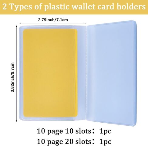 CRASPIRE 2 Sets Wallet Insert 20 Slots/10 Slots Vinyl Credit Card Holder Clear Transparent Travelers Plastic Protective Sleeves for Medicare Social Security ID Photo Picture Men Women Bifold Invoice in Kuwait