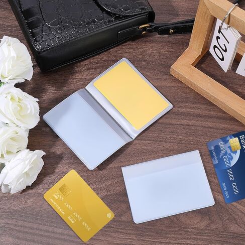 CRASPIRE 2 Sets Wallet Insert 20 Slots/10 Slots Vinyl Credit Card Holder Clear Transparent Travelers Plastic Protective Sleeves for Medicare Social Security ID Photo Picture Men Women Bifold Invoice in Kuwait
