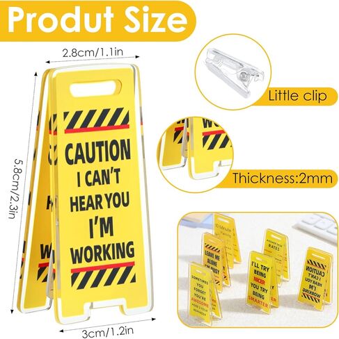 6 Pack Overstimulated Desk Sign Funny Desk Signs for Coworker Gifts Funny Sticky Note Holder Mini Desk Sign Decor for Office Gifts Boss Humorous Work Forecast Desks Warning Sign in Kuwait
