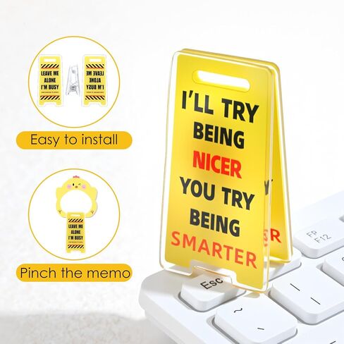 6 Pack Overstimulated Desk Sign Funny Desk Signs for Coworker Gifts Funny Sticky Note Holder Mini Desk Sign Decor for Office Gifts Boss Humorous Work Forecast Desks Warning Sign in Kuwait