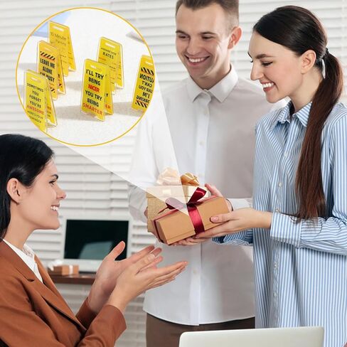 6 Pack Overstimulated Desk Sign Funny Desk Signs for Coworker Gifts Funny Sticky Note Holder Mini Desk Sign Decor for Office Gifts Boss Humorous Work Forecast Desks Warning Sign in Kuwait
