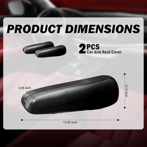 2PCS Leather Arm Rest Cover for Car with Side Pocket,Soft & Comfortable Car Armrest Cover for Anti-Scratch Protection,Universal Cars Arm Rest Covers Pad Cars Interior Accessories in Kuwait