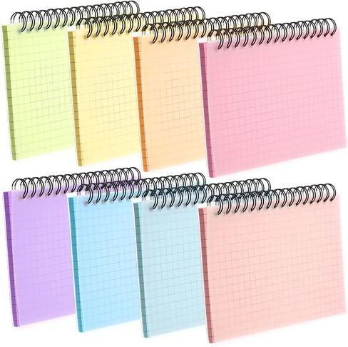 Yahenda 400 Pcs Spiral Index Cards 4x6 Inches Flash Cards with Rings Grid-lined Notecards Index Note Books with Waterproof Cover for Studying Back to School Office Supplies Taking to Do List(White) in Saudi Arabia