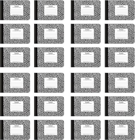Oxford Jr. Composition Notebooks, School Supplies, Notebooks for School, Half Size, 4-7/8 x 7-1/2 Inches, Wide Ruled Paper, 80 Sheets, Kids Journal, Black Marble Covers, 6 Pack (63773) in Saudi Arabia