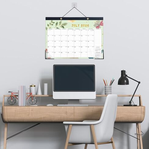 Desk Calendar 2026-2027 – Apr 2026 – Dec 2027, 21 Monthly Desk Calendar, 2026 Large Desk Calendar, 17'' x 12'', 2026-2027 Desk/Wall Calendar with Ruled Blocks, Notes, Desk Pad, 2 Corner Protectors in Kuwait