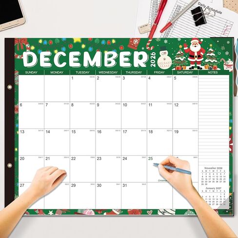 2026-2027 Desk Calendar - 22" x 17", 18 Month Calendar Jul 2026 - Dec 2027, Large Monthly Desktop Calendar with Daily Blocks, Thick Paper, Corner Protectors - Colorful(2 Stickers Included) in Kuwait