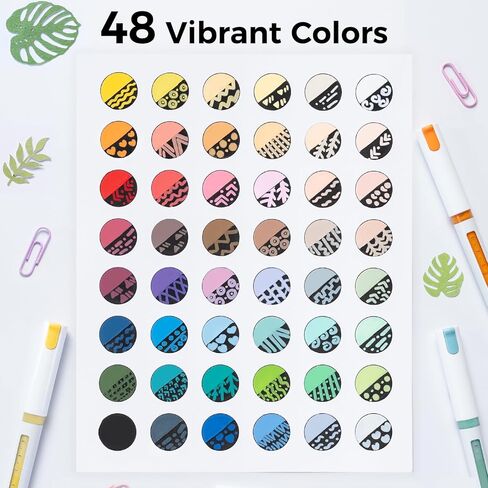 Ohuhu Acrylic Paint Markers Brush Tip: 48 Colors Automatic Ink Control Acrylic Markers High Opacity Paint Pens Water-Resistant Lightfast for Rock Painting 3D Prints Easter Egg Wood DIY Crafts - Kahuku in Kuwait