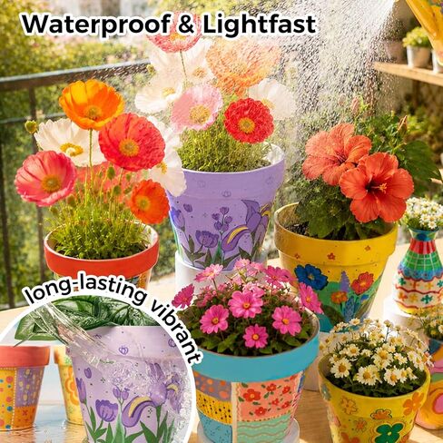 Ohuhu Acrylic Paint Markers Brush Tip: 48 Colors Automatic Ink Control Acrylic Markers High Opacity Paint Pens Water-Resistant Lightfast for Rock Painting 3D Prints Easter Egg Wood DIY Crafts - Kahuku in Kuwait